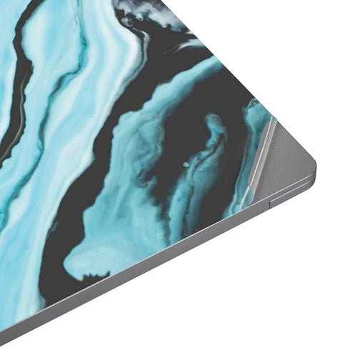 Aqua Blue Marble Ink Universal Laptop 16in (13 x 9.4in) Skin
